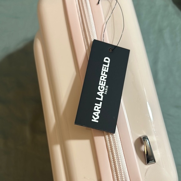 Karl Lagerfeld Pink Hard Shell Sling/ Backpack Bag with Silver Accents